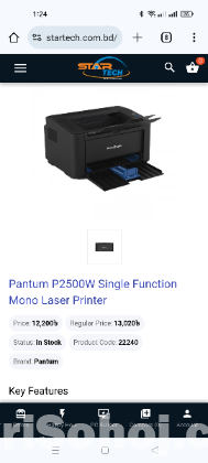 Pantum p2500w series model printer